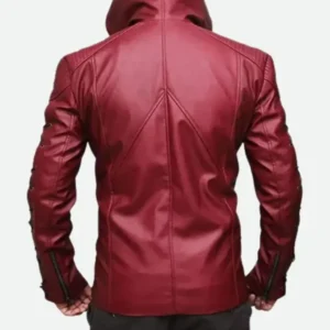 Colton Haynes Arrow Red Hooded Jacket Back