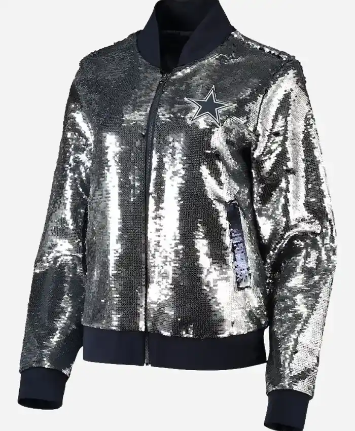 Dallas Cowboys Grey Sequin Jacket
