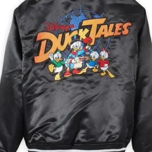 Ducktales Black Satin Varsity Jacket Back