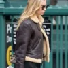 Elsa Hosk Brown B3 Leather Jacket