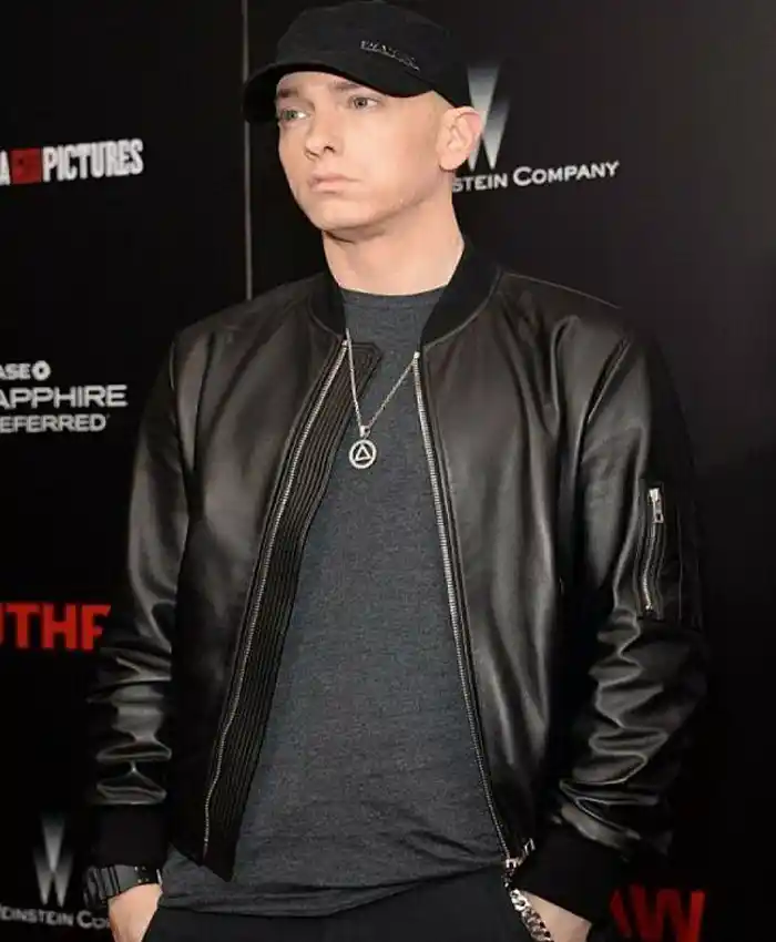 Eminem Leather Bomber Jacket