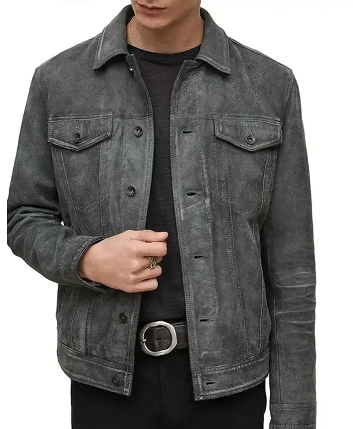 FBI Season 05 Agent Omar Adom Grey Suede Jacket For Sale