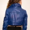 Future Trunks Dragon Ball Z Blue Leather Jacket back