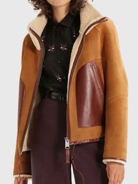 George Brown B 3 Bomber Suede Leather Jacket For Women