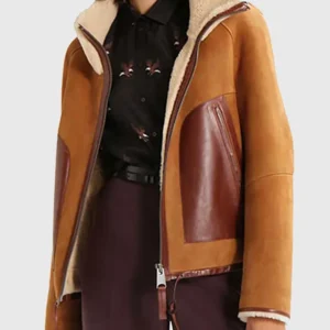 George Brown B 3 Bomber Suede Leather Jacket For Women