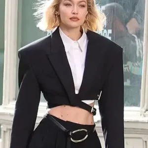 Gigi Hadid Black Cropped Women Blazer