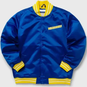 Golden State Warriors Heavyweight Blue Satin Jacket