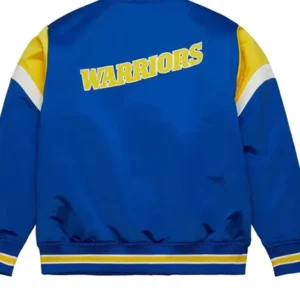 Golden State Warriors Heavyweight Satin Varsity Jacket Back