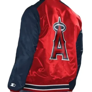 Golden State Warriors Renegade Red Satin Varsity Jacket Back