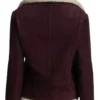 Grace Gordon The Girls On The Bus 2024 Biker Suede Jacket Back