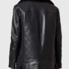 Greenhaw Women’s Black Shearling Leather Biker Jacket Back