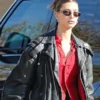 Hailey Bieber Biker Leather Jacket