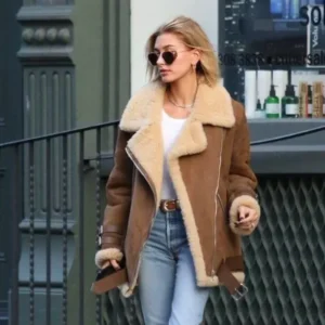 Hailey Bieber Brown B3 Shearling Jacket