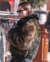 Hailey Bieber Brown Fur Jacket On Sale 