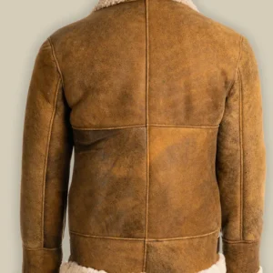Hernandez Brown B3 Aviator Bomber Leather Jacket Back