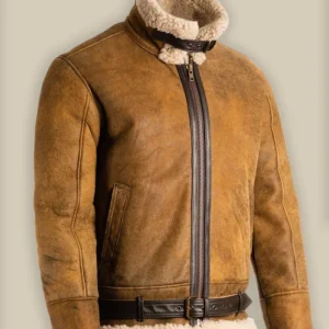 Hernandez Brown B3 Aviator Bomber Leather Jacket For Sale