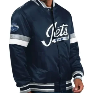 Home Game Winnipeg Jets Navy Satin Jacket