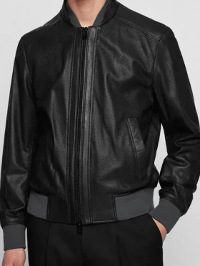 Hugo Boss Leather Bomber Jacket