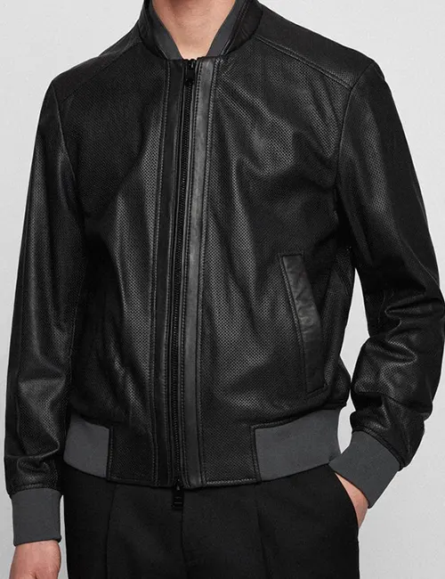 Hugo Boss Leather Bomber Jacket