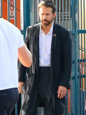 If 2024 Ryan Reynolds Long Black Wool Coat