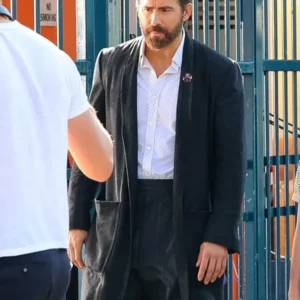 If 2024 Ryan Reynolds Long Black Wool Coat