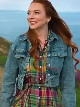Irish Wish 2024 Lindsay Lohan Blue Denim Jacket