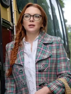 Irish Wish 2024 Lindsay Lohan Plaid Blazer
