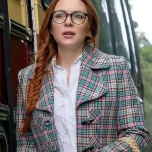 Irish Wish 2024 Lindsay Lohan Plaid Blazer