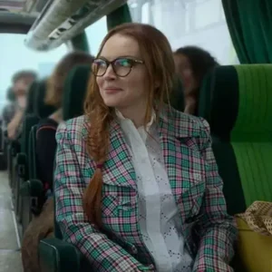 Irish Wish 2024 Lindsay Lohan Plaid Blazer For Women