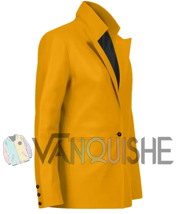 It Ends With Us 2024 Blake Lively Yellow Leather Coat right