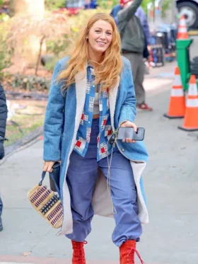 It Ends with Us 2024 Blake Lively Denim Long Coat