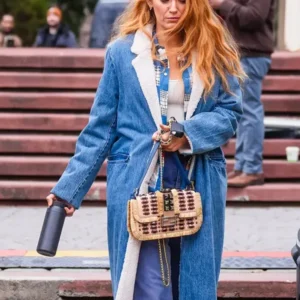 It Ends with Us 2024 Blake Lively Denim Long Coat On Sale 
