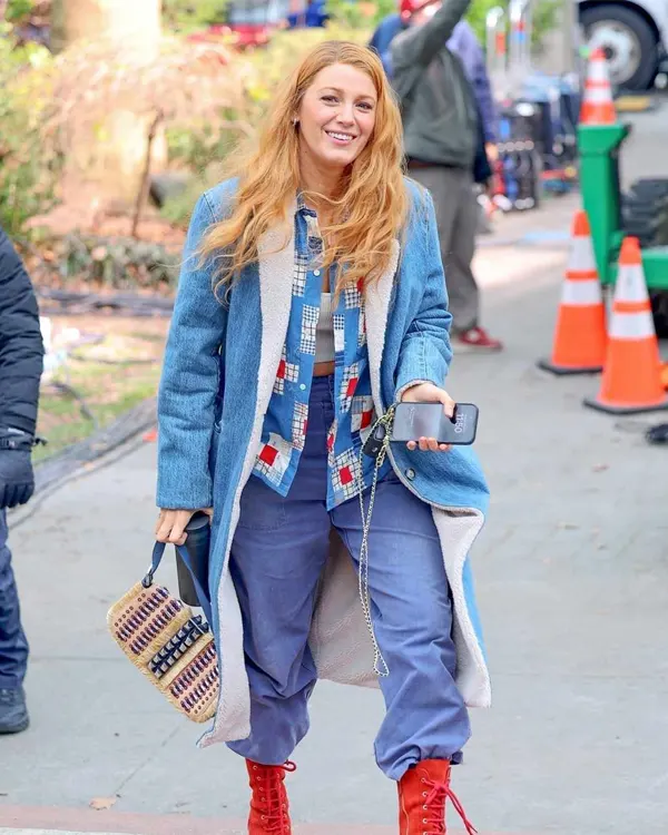 It Ends with Us 2024 Blake Lively Denim Long Coat