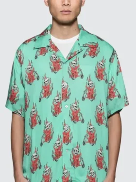 J.B. Smoove Curb Your Enthusiasm S12 Blue Printed Shirt For Men