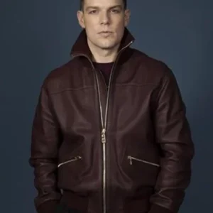 Jake Lacy Apples Never Fall Burgundy Leather Jackets