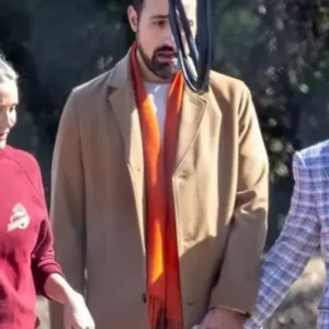 Jamie Demetriou Back in Action Brown Wool Trench Coat