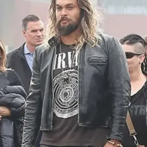 Jason Momoa Black Cafe Racer Leather Jacket