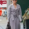 Jennifer Lopez NYC Gray Trench Coat