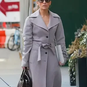 Jennifer Lopez NYC Gray Trench Coat