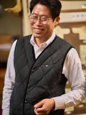 Jeon Jin Gi Exhuma 2024 Black Quilted Vest