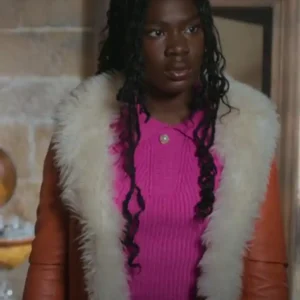 Jess Dead Hot Orange Fur Coat