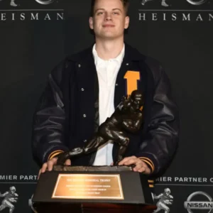 Joe Burrow Heisman Trophy Black Varsity Jacket 