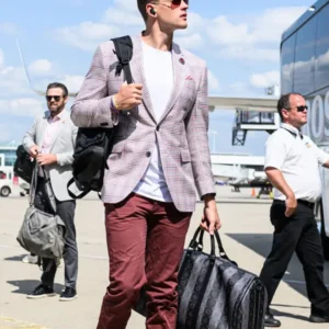 Joe Burrow Purple Plaid Coat 