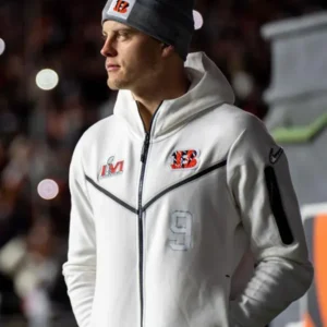 Joe Burrow Super Bowl LVI White Hooded Jacket On Sale 