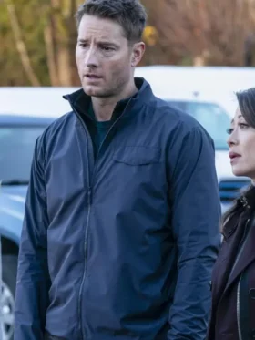 Justin Hartley Tracker 2024 Blue Cotton Jacket