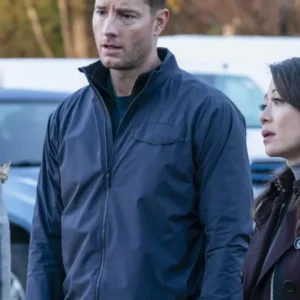 Justin Hartley Tracker 2024 Blue Cotton Jacket