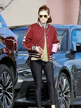 Kate Mara Red Varsity Jacket