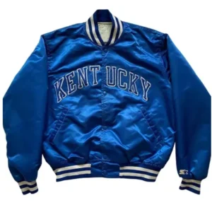Kentucky Wildcats Blue Satin Varsity Jacket
