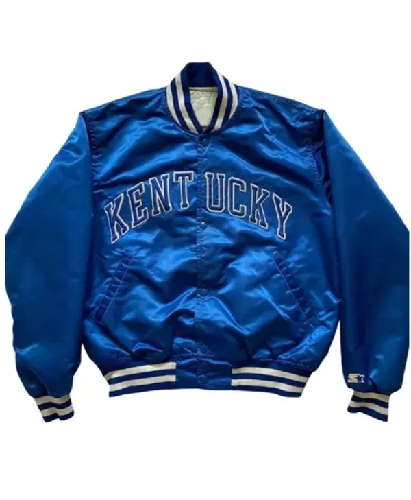 Kentucky Wildcats Blue Satin Varsity Jacket