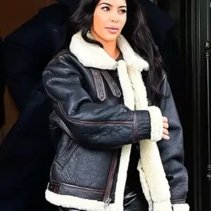 Kim Kardashian Bomber Leather Jacket